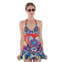 Blue Ray Transcendance Grid - Halter Swimsuit Dress View1