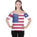 American Flag Women s Cutout Shoulder Tee View1