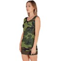 Camouflage Green Brown Black Sleeveless Bodycon Dress View2