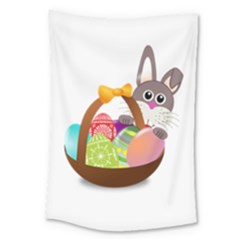 Easter Bunny Eggs Nest Basket Large Tapestry