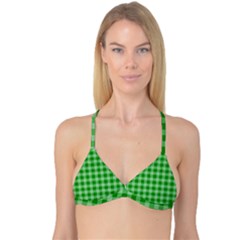 Gingham Background Fabric Texture Reversible Tri Bikini Top