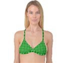 Gingham Background Fabric Texture Reversible Tri Bikini Top View3