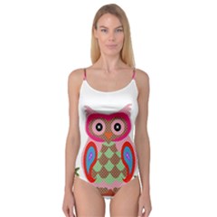 Owl Colorful Patchwork Art Camisole Leotard 