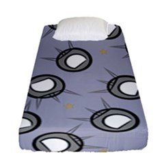 Rocket Ship Wallpaper Background Fitted Sheet (single Size)