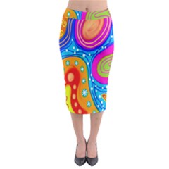 Doodle Pattern Midi Pencil Skirt