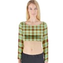 Geometric Tartan Pattern Square Long Sleeve Crop Top View1