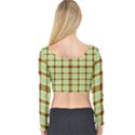 Geometric Tartan Pattern Square Long Sleeve Crop Top View2