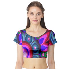 Abstract Digital Art  Short Sleeve Crop Top (tight Fit)