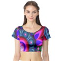 Abstract Digital Art  Short Sleeve Crop Top (Tight Fit) View1