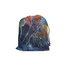 Abstract Digital Art Drawstring Pouches (medium) 