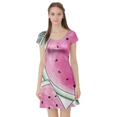 Cute Watermelon Short Sleeve Skater Dress