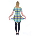 Pattern Grid Squares Texture Short Sleeve Tunic  View2