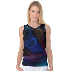 Lines Rays Background Light Pattern Women s Basketball Tank Top
