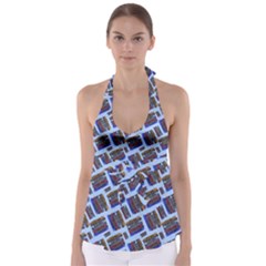 Abstract Pattern Seamless Artwork Babydoll Tankini Top