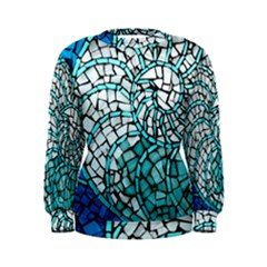 Glass Mosaics Blue Green Women s Sweatshirt by Alisyart