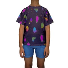 Spots Bright Rainbow Color Kids  Short Sleeve Swimwear by Alisyart