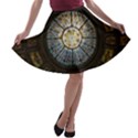 Black And Borwn Stained Glass Dome Roof A-line Skater Skirt View1