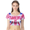 British Flag Abstract Short Sleeve Crop Top (Tight Fit) View1