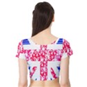 British Flag Abstract Short Sleeve Crop Top (Tight Fit) View2