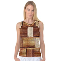Brown Wall Tile Design Texture Pattern Women s Basketball Tank Top