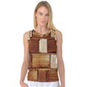 Brown Wall Tile Design Texture Pattern Women s Basketball Tank Top View1