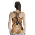 Brown Beige Abstract Painting Racer Back Sports Top View2