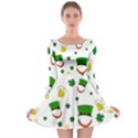 St. Patrick s day pattern Long Sleeve Skater Dress View1