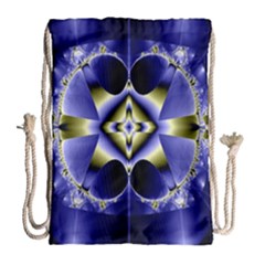 Fractal Fantasy Blue Beauty Drawstring Bag (large)