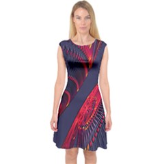 Fractal Fractal Art Digital Art Capsleeve Midi Dress by Nexatart