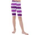 Metallic Pink Glitter Stripes Kids  Mid Length Swim Shorts View1