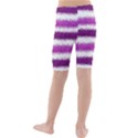 Metallic Pink Glitter Stripes Kids  Mid Length Swim Shorts View2