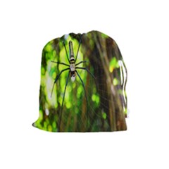 Spider Spiders Web Spider Web Drawstring Pouches (large) 