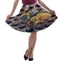Worker Bees On Honeycomb A-line Skater Skirt View1