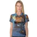 Man and His Guitar Women s V-Neck Sport Mesh Tee View1