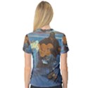 Man and His Guitar Women s V-Neck Sport Mesh Tee View2