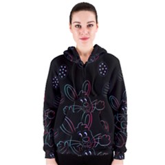Easter Bunny Hare Rabbit Animal Women s Zipper Hoodie by Amaryn4rt