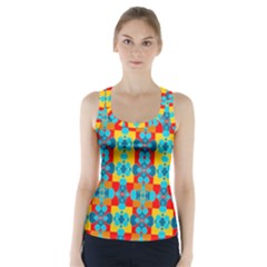 Pop Art Abstract Design Pattern Racer Back Sports Top