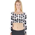 Cat Seamless Animal Pattern Long Sleeve Crop Top View1