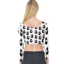 Cat Seamless Animal Pattern Long Sleeve Crop Top View2