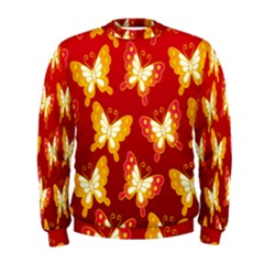 Butterfly Gold Red Yellow Animals Fly Men s Sweatshirt by Alisyart