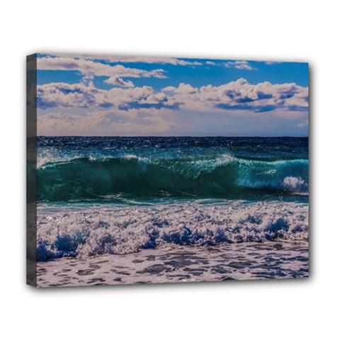 Wave Foam Spray Sea Water Nature Canvas 14  X 11 