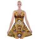 Chinese Dragon Pattern Velvet Skater Dress View1