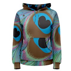 Peacock Feather Lines Background Women s Pullover Hoodie