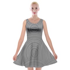 Circular Brushed Metal Bump Grey Velvet Skater Dress by Alisyart