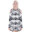 Disco Balls Velvet Long Sleeve Shoulder Cutout Dress View1