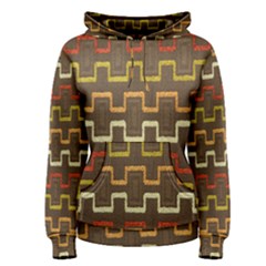 Fabric Texture Vintage Retro 70s Zig Zag Pattern Women s Pullover Hoodie by Simbadda