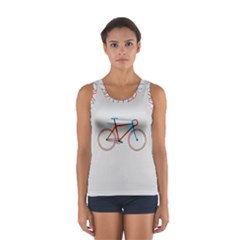 Bicycle Sports Drawing Minimalism Women s Sport Tank Top 