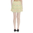 Abstract Yellow Geometric Line Pattern Pleated Mini Skirt View2
