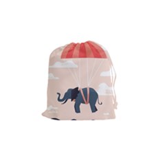 Digital Slon Parashyut Vektor Drawstring Pouches (small) 
