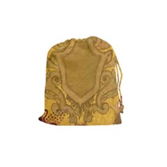 Vintage Scrapbook Old Ancient Retro Pattern Drawstring Pouches (medium) 